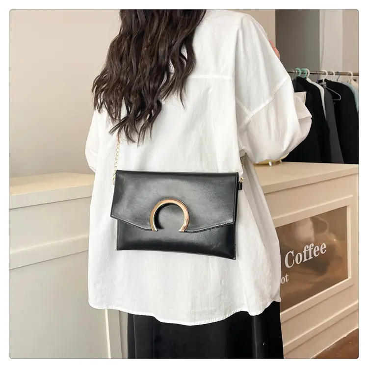 Silver Metallic Crossbody Bag with Gold Chain for Women — feature 20