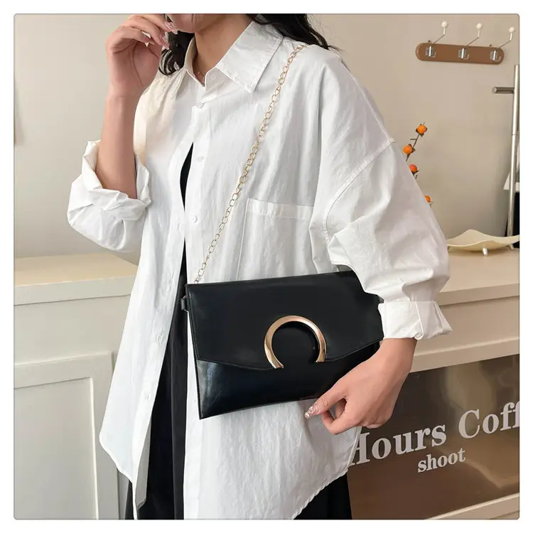 Silver Metallic Crossbody Bag with Gold Chain for Women — feature 22