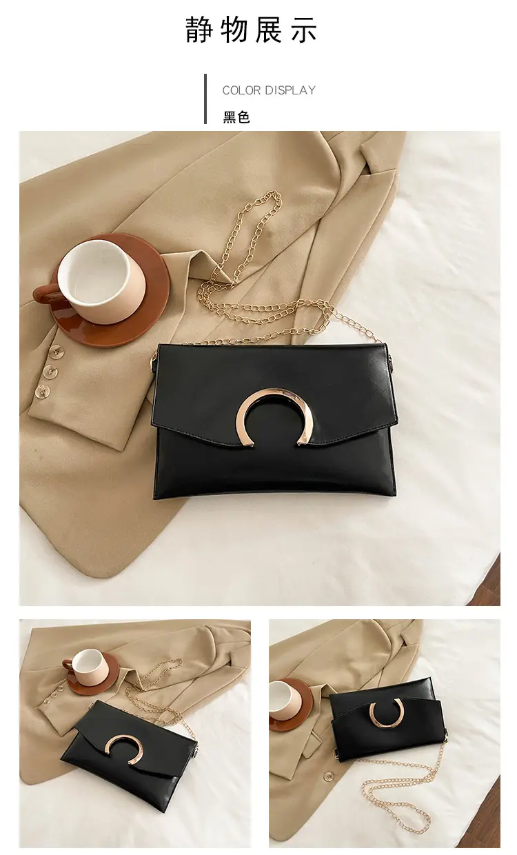 Silver Metallic Crossbody Bag with Gold Chain for Women — feature 26
