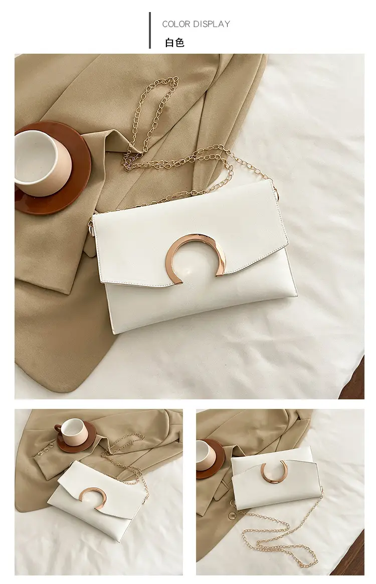 Silver Metallic Crossbody Bag with Gold Chain for Women — feature 29