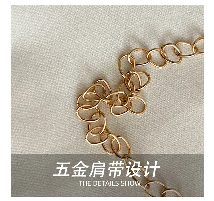 Silver Metallic Crossbody Bag with Gold Chain for Women — feature 9