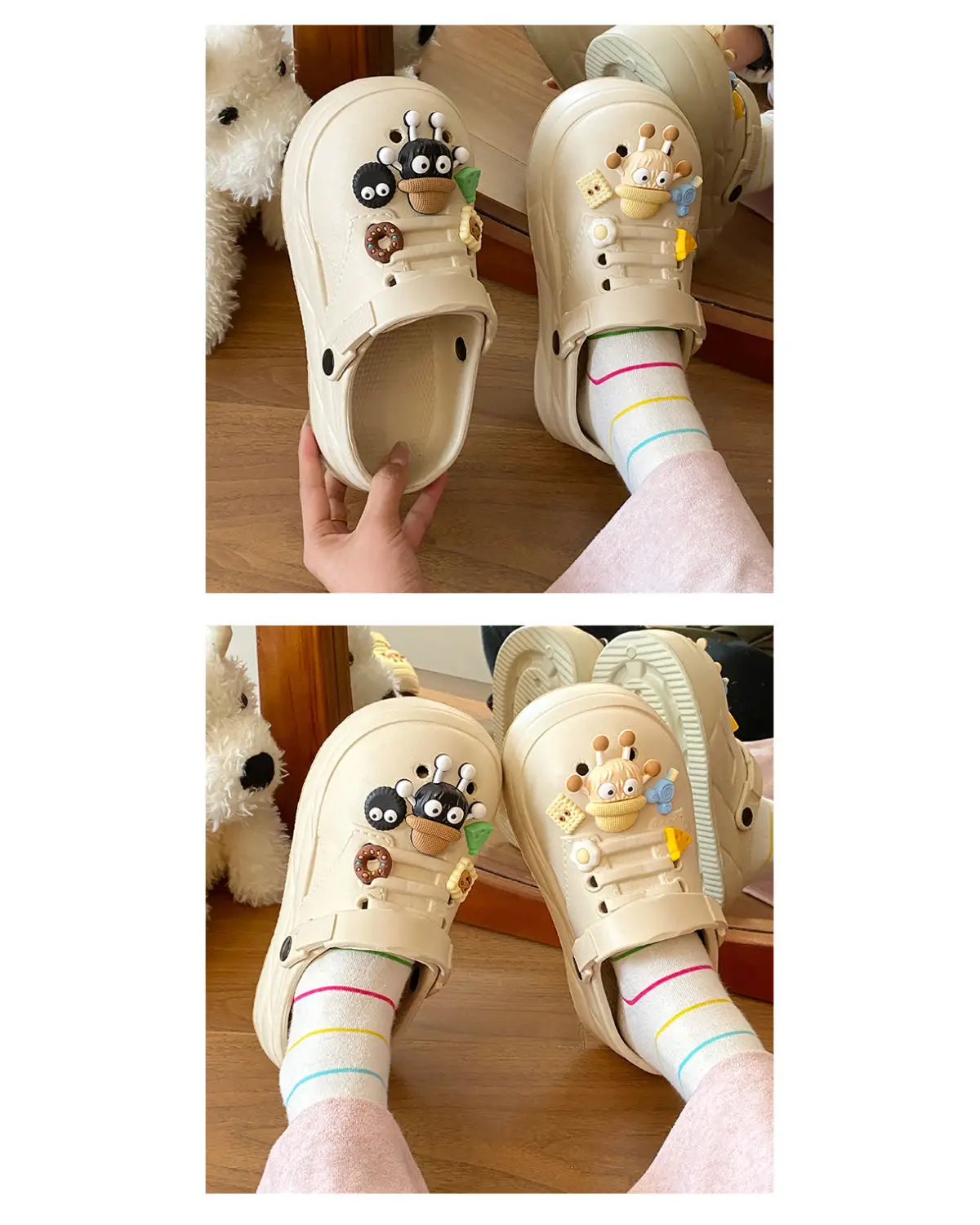 Women's Cute Ball Cave Shoes Summer 2025 Beige — feature 14