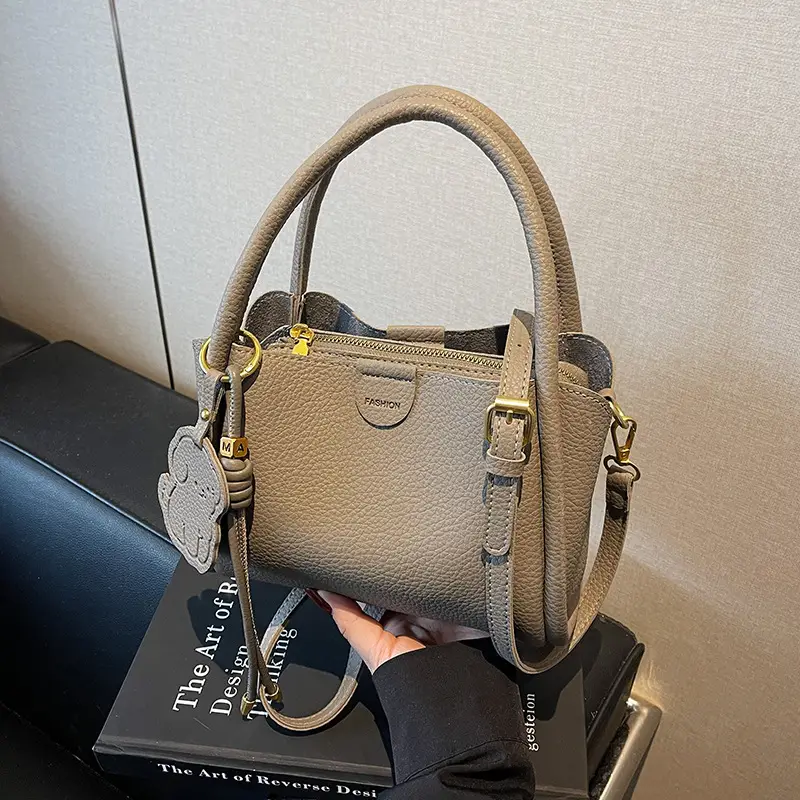 Women's Beige Leather Shoulder Bag 2025 New Spring - Image 6