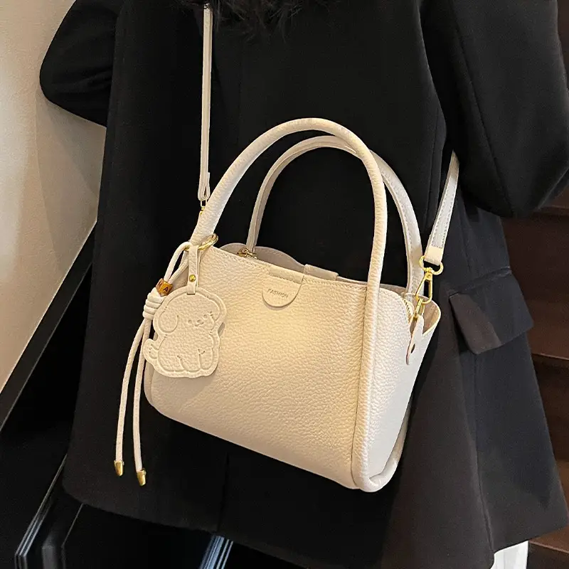 Women's Beige Leather Shoulder Bag 2025 New Spring - Image 8