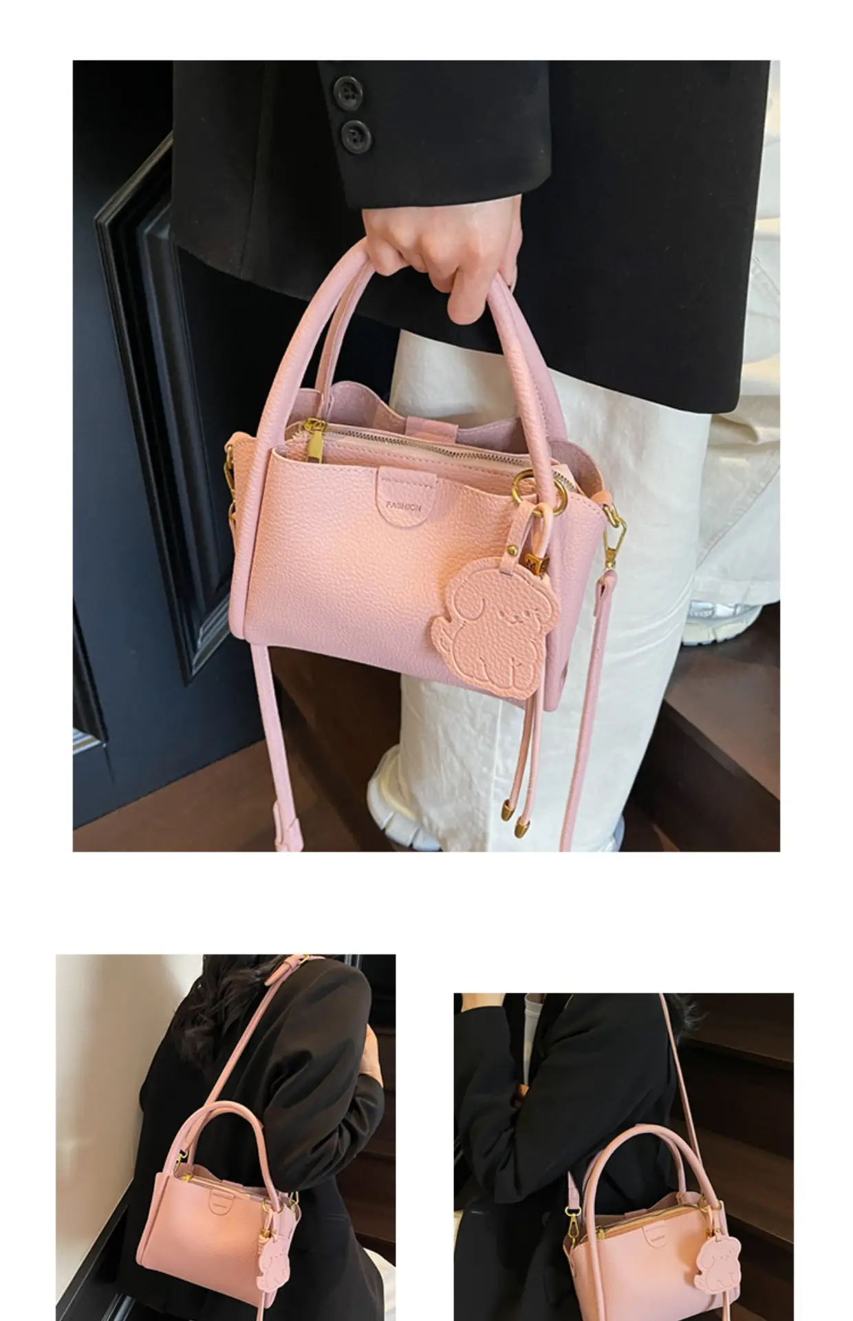 Women's Beige Leather Shoulder Bag 2025 New Spring — feature 14