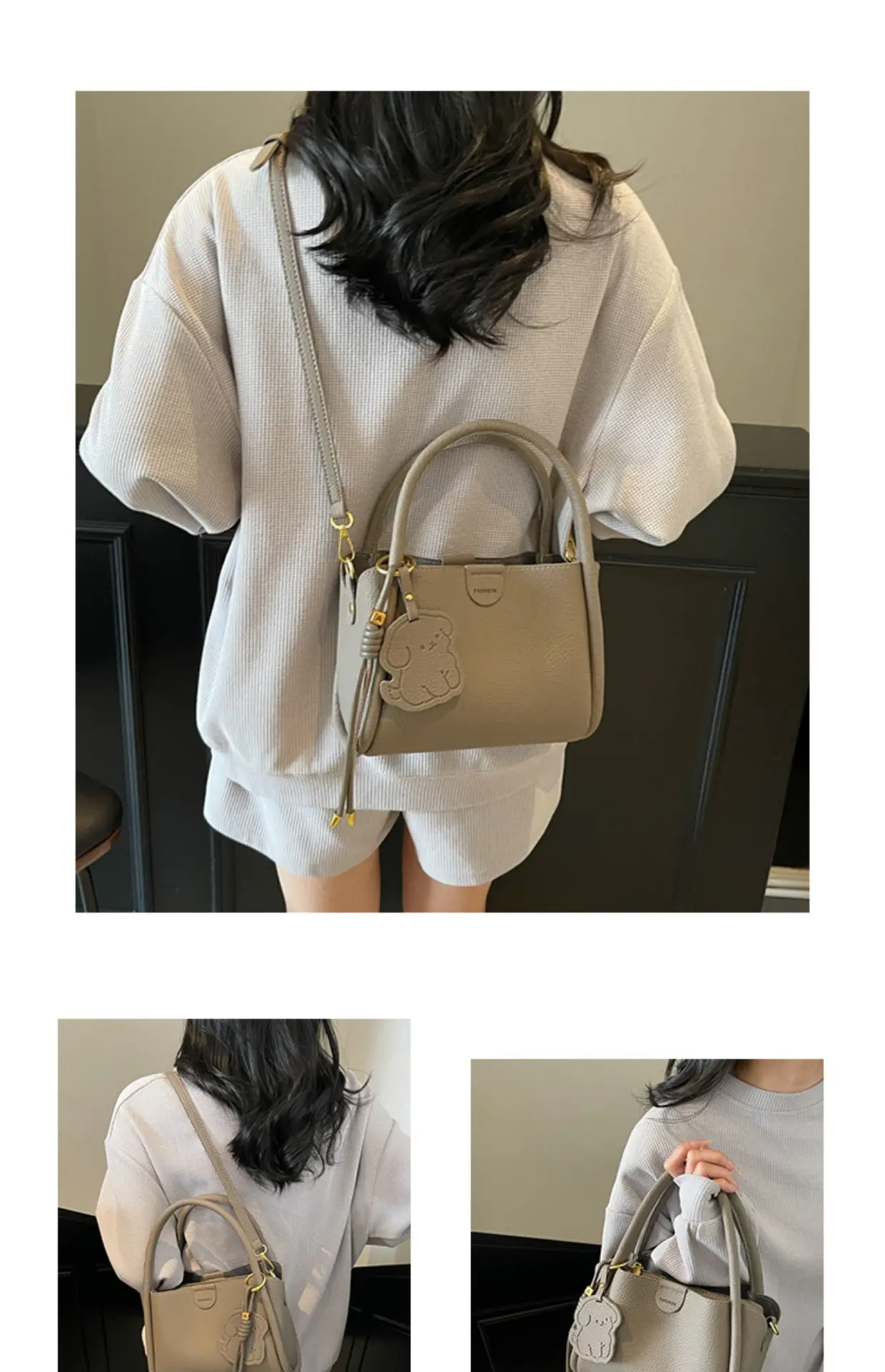 Women's Beige Leather Shoulder Bag 2025 New Spring — feature 20