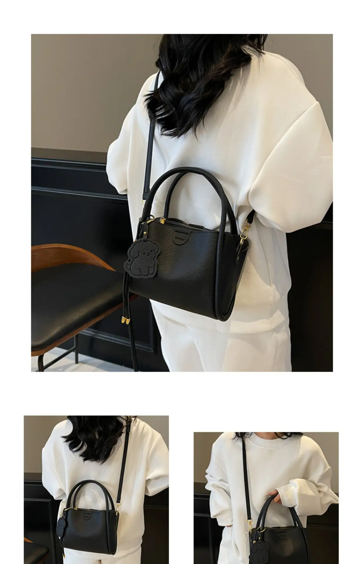 Women's Beige Leather Shoulder Bag 2025 New Spring — feature 22