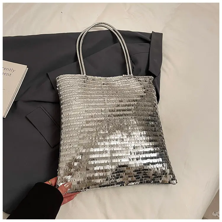 2025 Korean Style Sequins Tote Bag Pink Underarm Design — feature 16