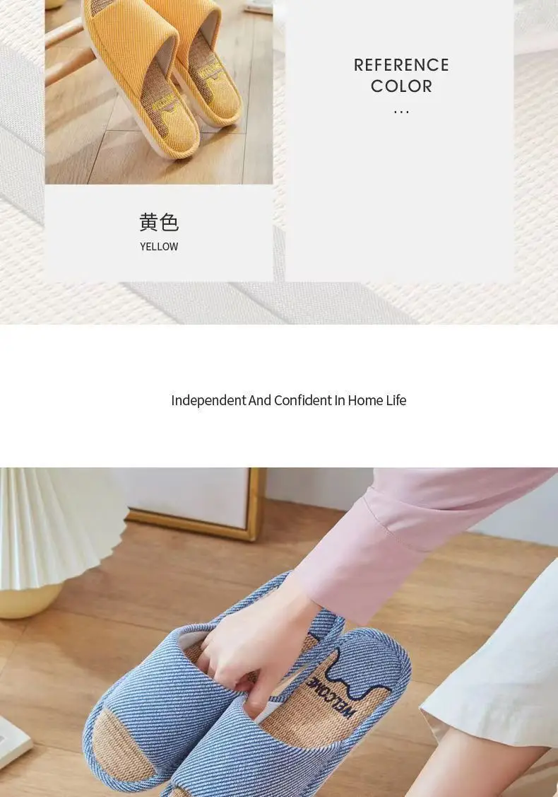 Summer Indoor Household Non-slip Soft Bottom Home Four Seasons Cotton and Linen Cloth Slippers for Men Spring and Autumn Linen Slippers for Women — feature 14