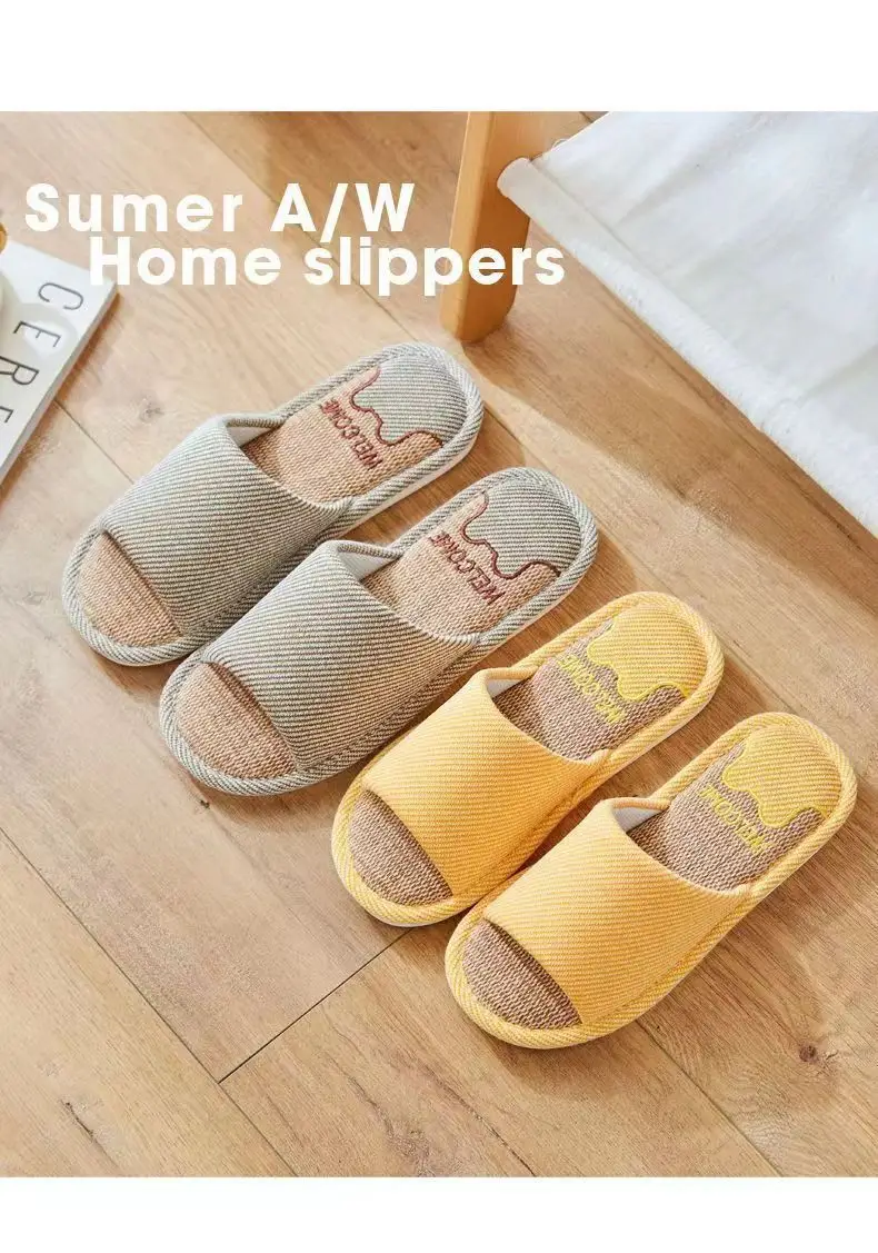 Summer Indoor Household Non-slip Soft Bottom Home Four Seasons Cotton and Linen Cloth Slippers for Men Spring and Autumn Linen Slippers for Women — feature 6