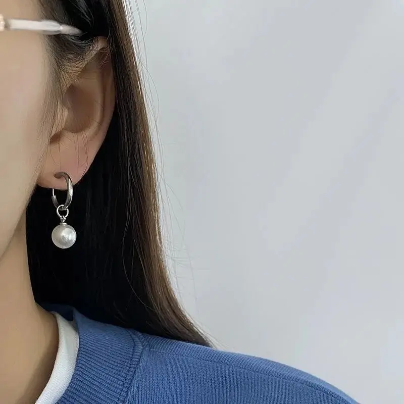 Pearl Drop Earrings for Women Men 2025 Trendy Hip Hop