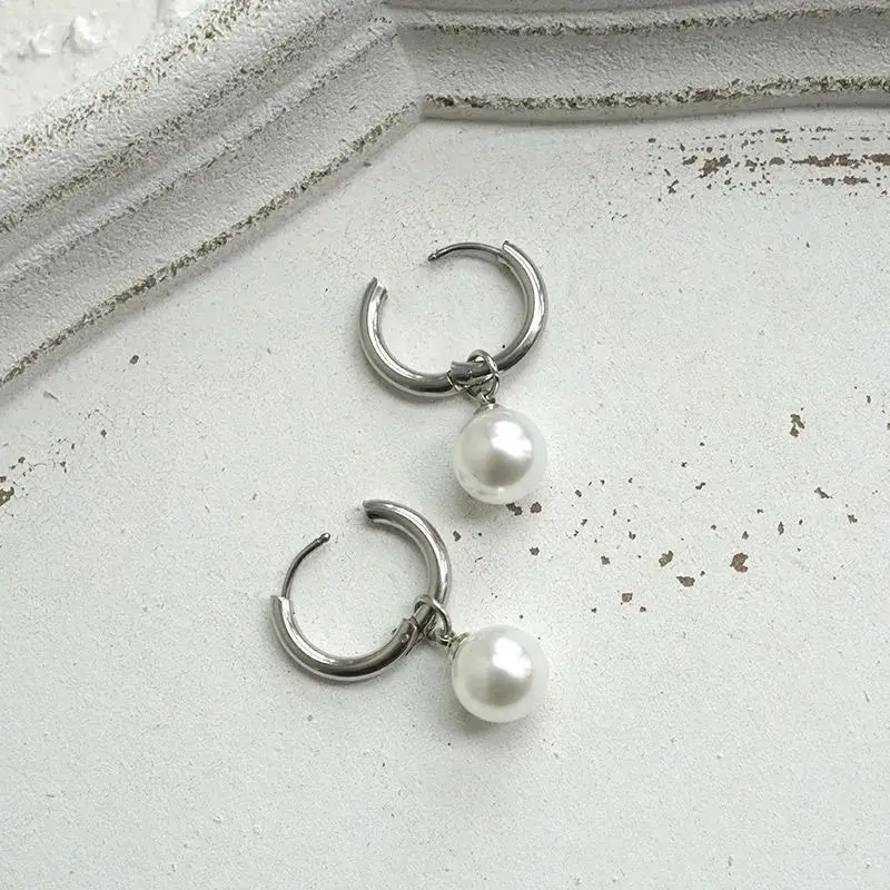 Pearl Drop Earrings for Women Men 2025 Trendy Hip Hop