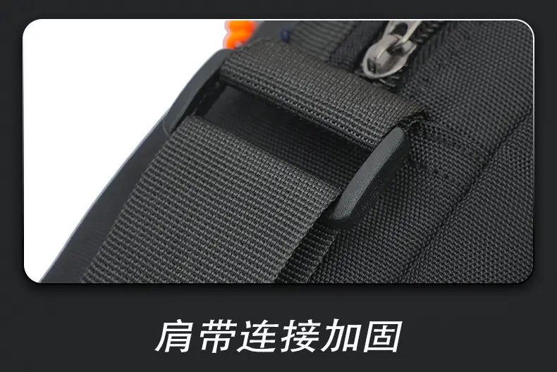 Men's Oxford Cloth Crossbody Bag Black Orange Gray — feature 43