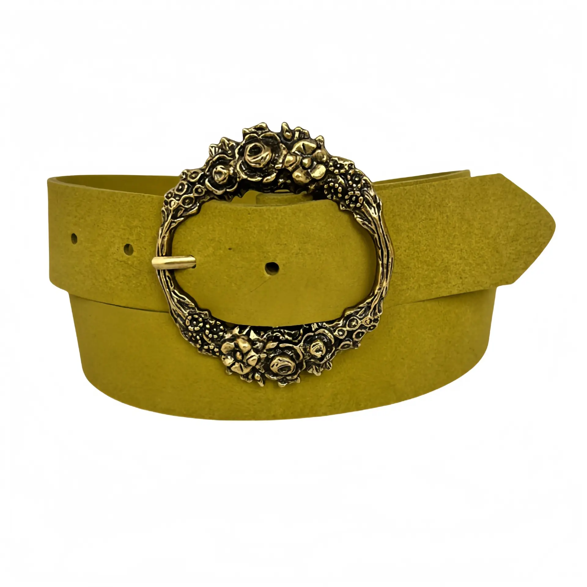 Candy Color Ultra-Fiber Belt with Rose Buckle — feature 6