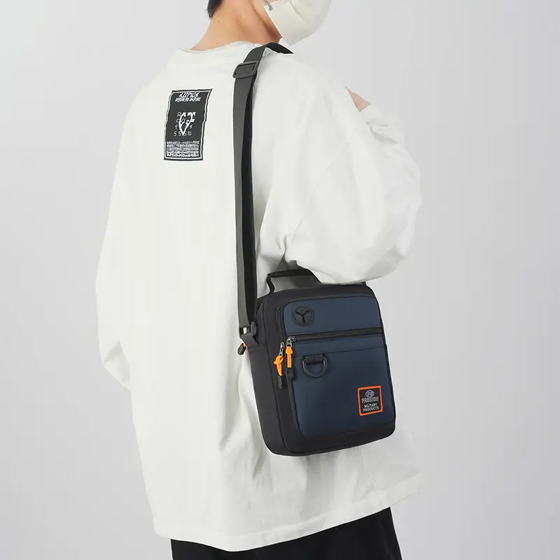 Multi-Layer Crossbody Bag for Business Men Black Green - Image 8