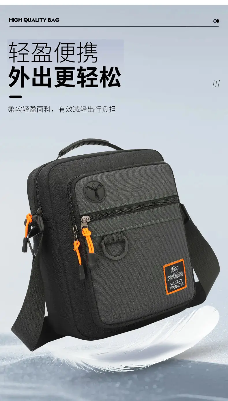 Multi-Layer Crossbody Bag for Business Men Black Green — feature 11