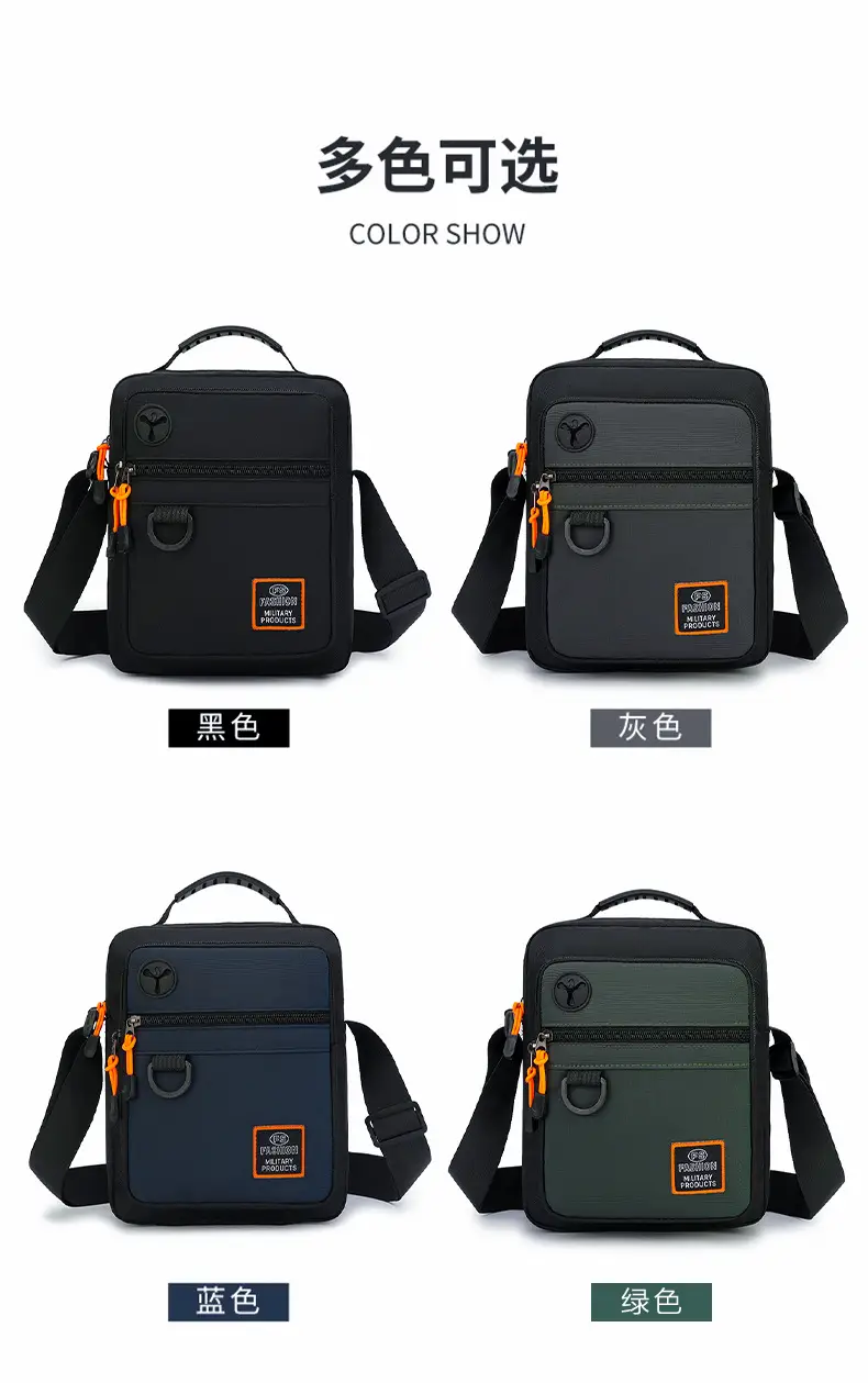 Multi-Layer Crossbody Bag for Business Men Black Green — feature 15