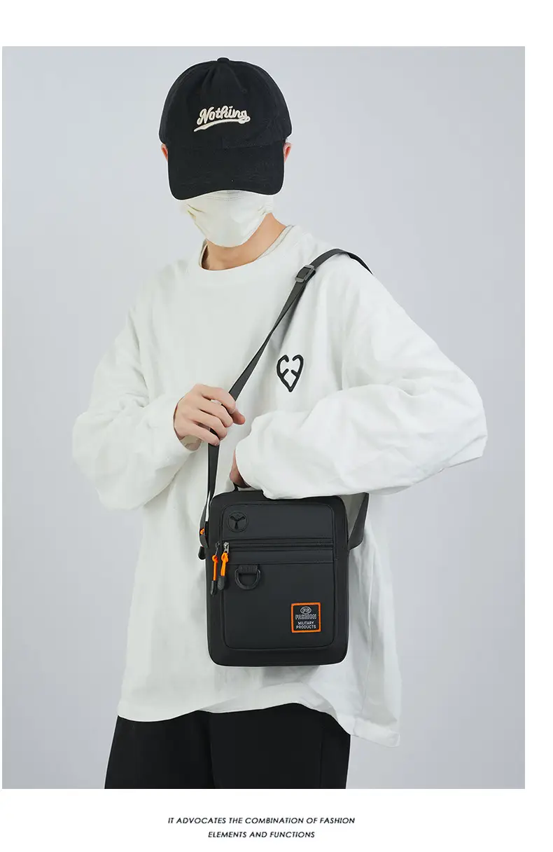 Multi-Layer Crossbody Bag for Business Men Black Green — feature 16