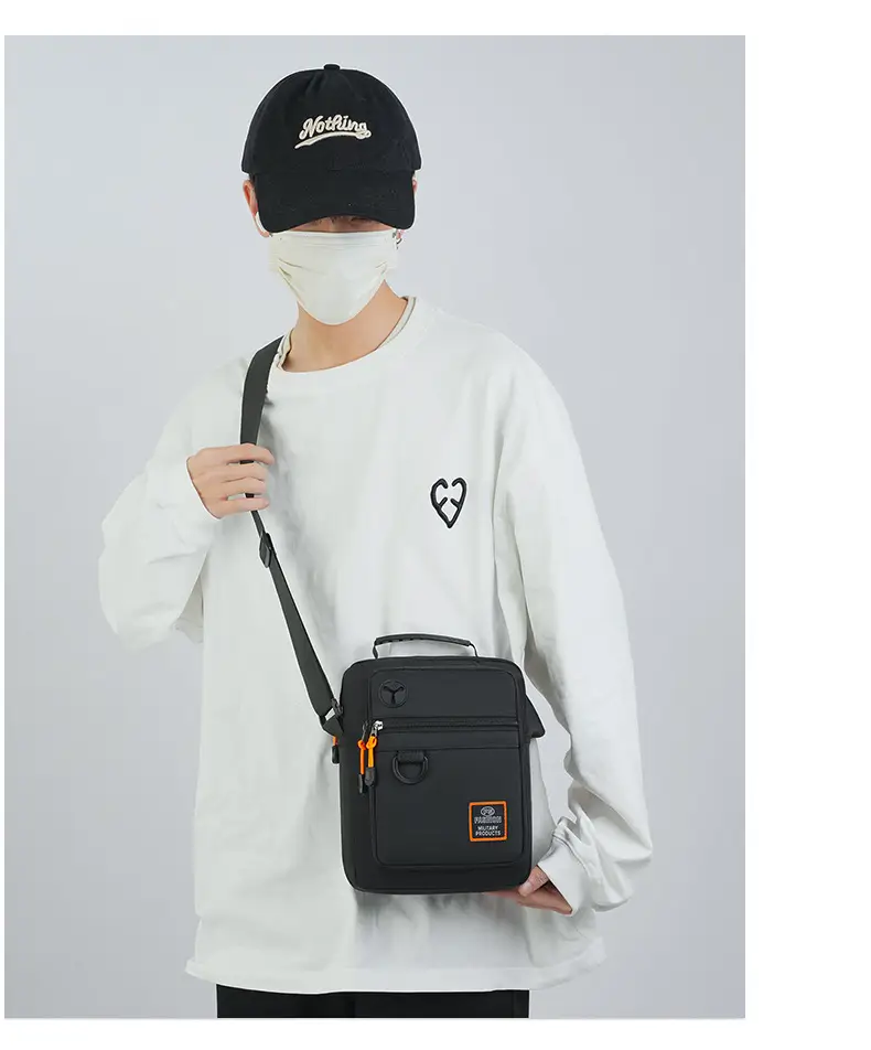 Multi-Layer Crossbody Bag for Business Men Black Green — feature 17
