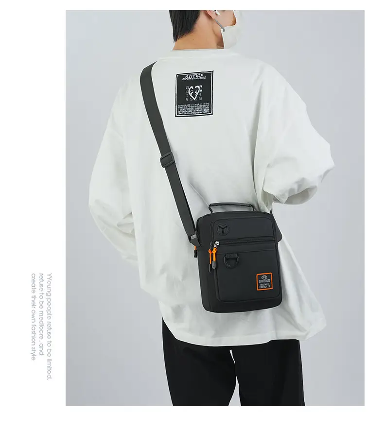 Multi-Layer Crossbody Bag for Business Men Black Green — feature 18
