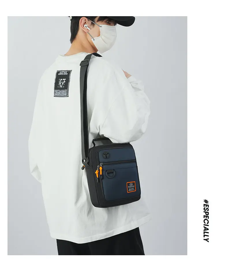 Multi-Layer Crossbody Bag for Business Men Black Green — feature 19