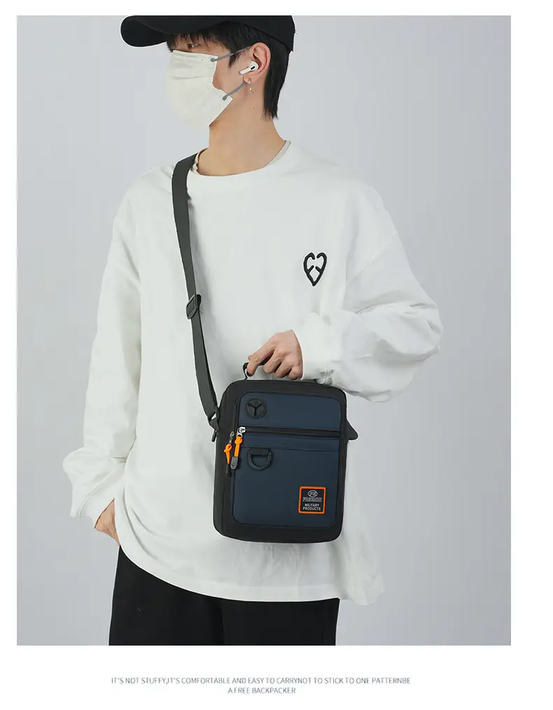 Multi-Layer Crossbody Bag for Business Men Black Green — feature 20