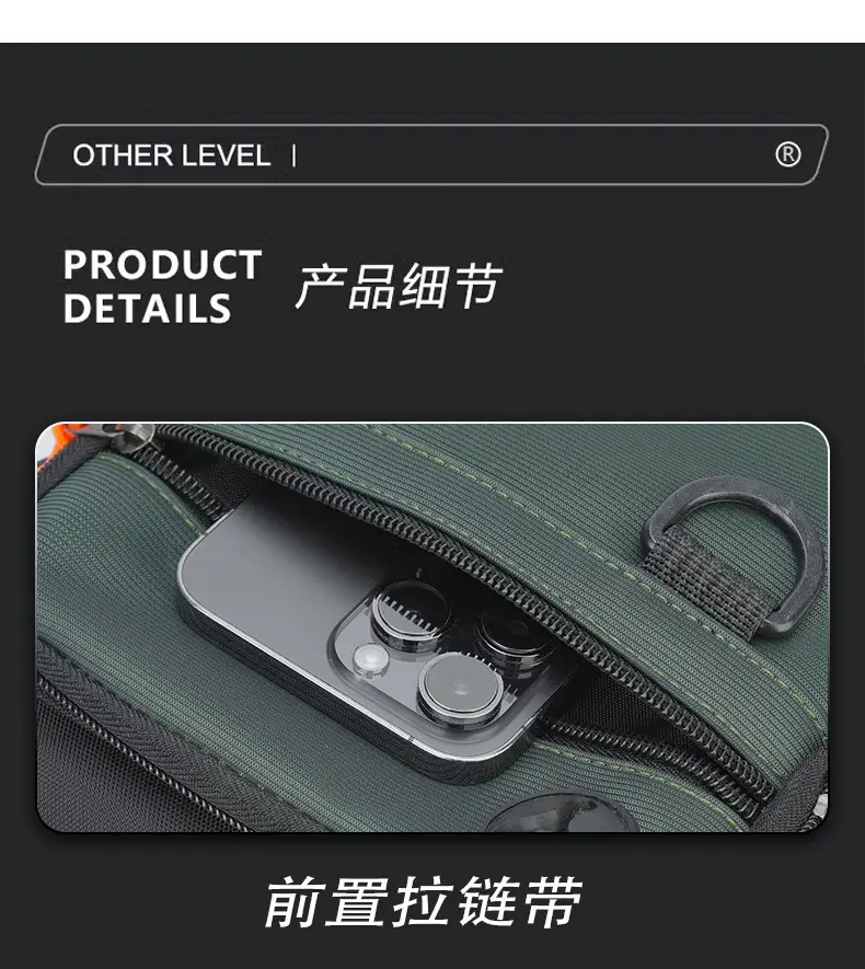 Multi-Layer Crossbody Bag for Business Men Black Green — feature 38