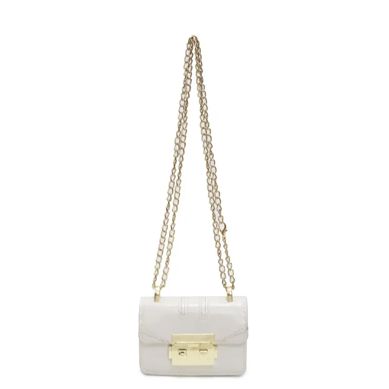 Mini Square Bag Light Blue Gold Chain Shoulder Crossbody - Image 2