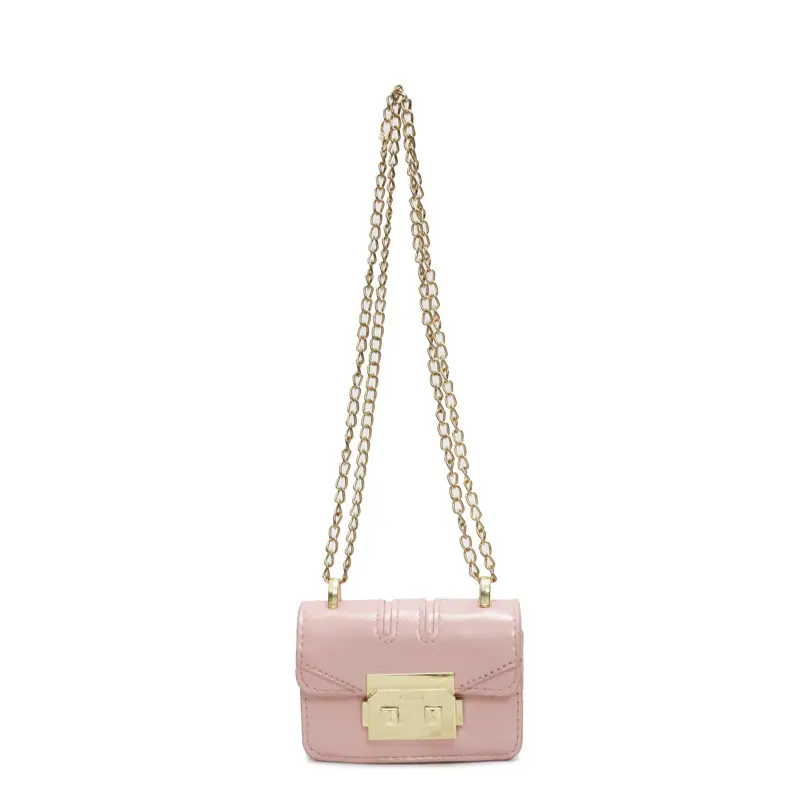 Mini Square Bag Light Blue Gold Chain Shoulder Crossbody - Image 3