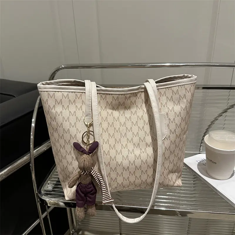 Women's 2025 Letter Textured Shoulder Bag Large Capacity - Image 9