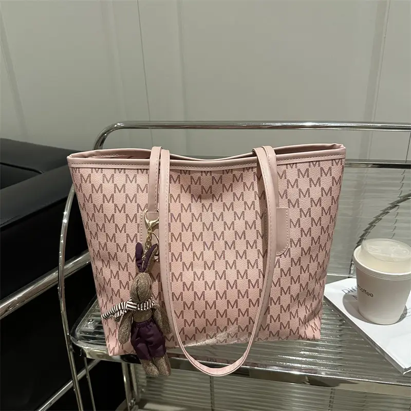 Women's 2025 Letter Textured Shoulder Bag Large Capacity - Image 10