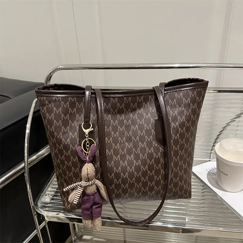 Women's 2025 Letter Textured Shoulder Bag Large Capacity - Image 11