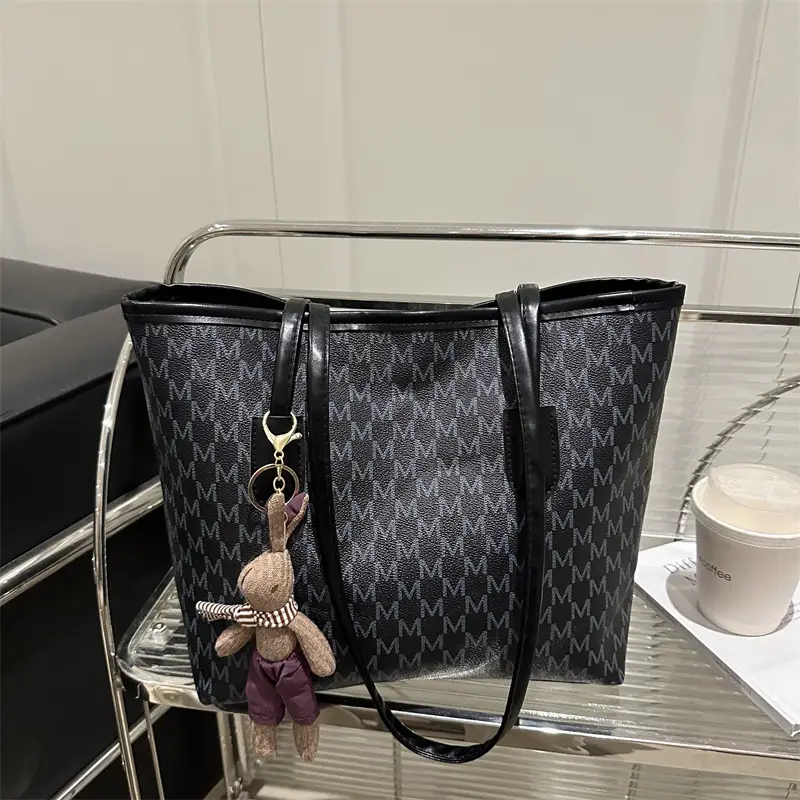 Women's 2025 Letter Textured Shoulder Bag Large Capacity - Image 12