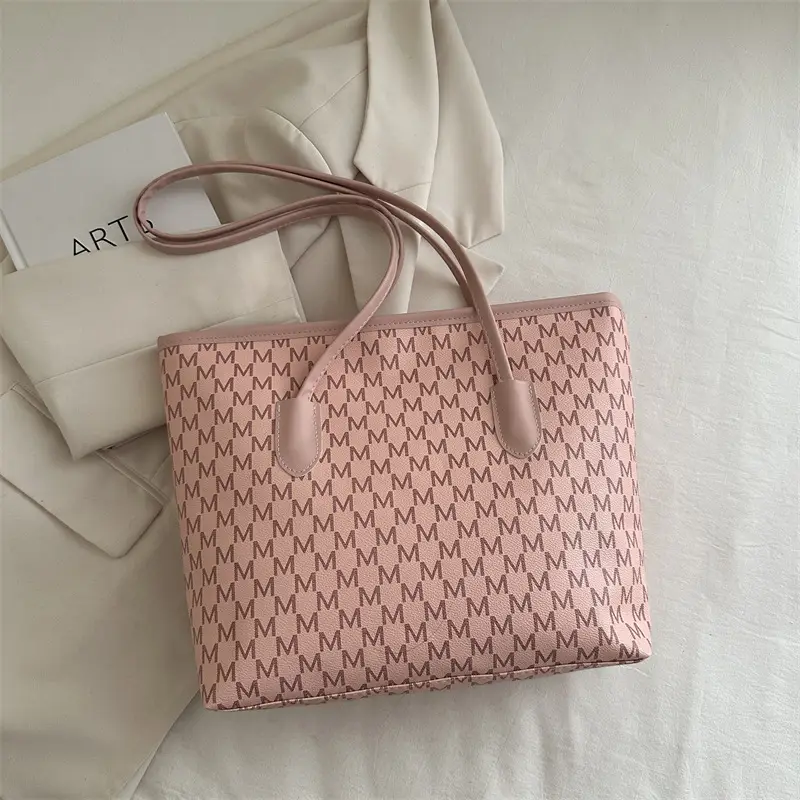 Women's 2025 Letter Textured Shoulder Bag Large Capacity - Image 3