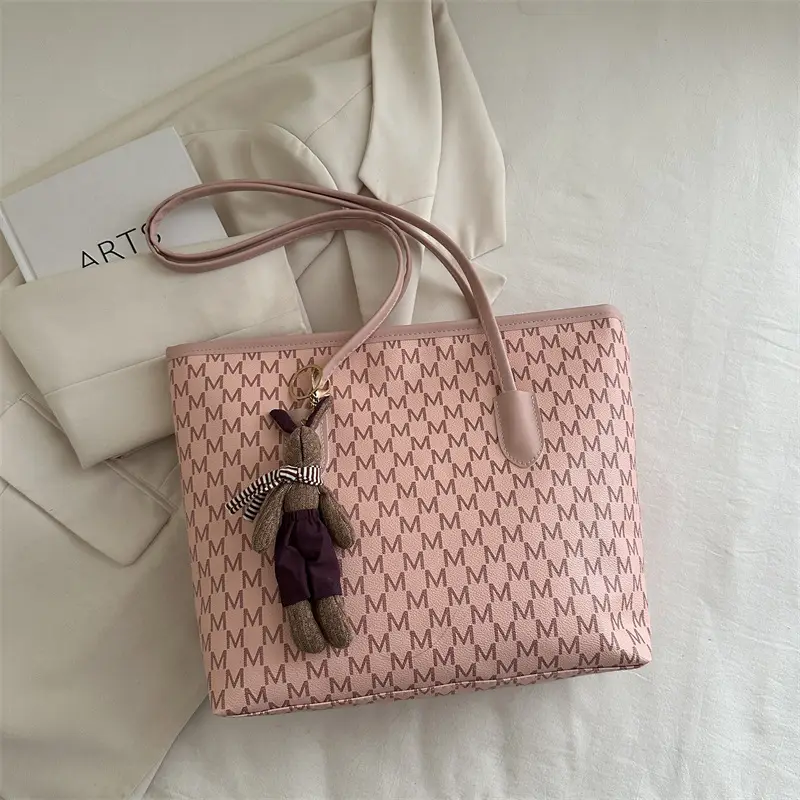 Women's 2025 Letter Textured Shoulder Bag Large Capacity - Image 7