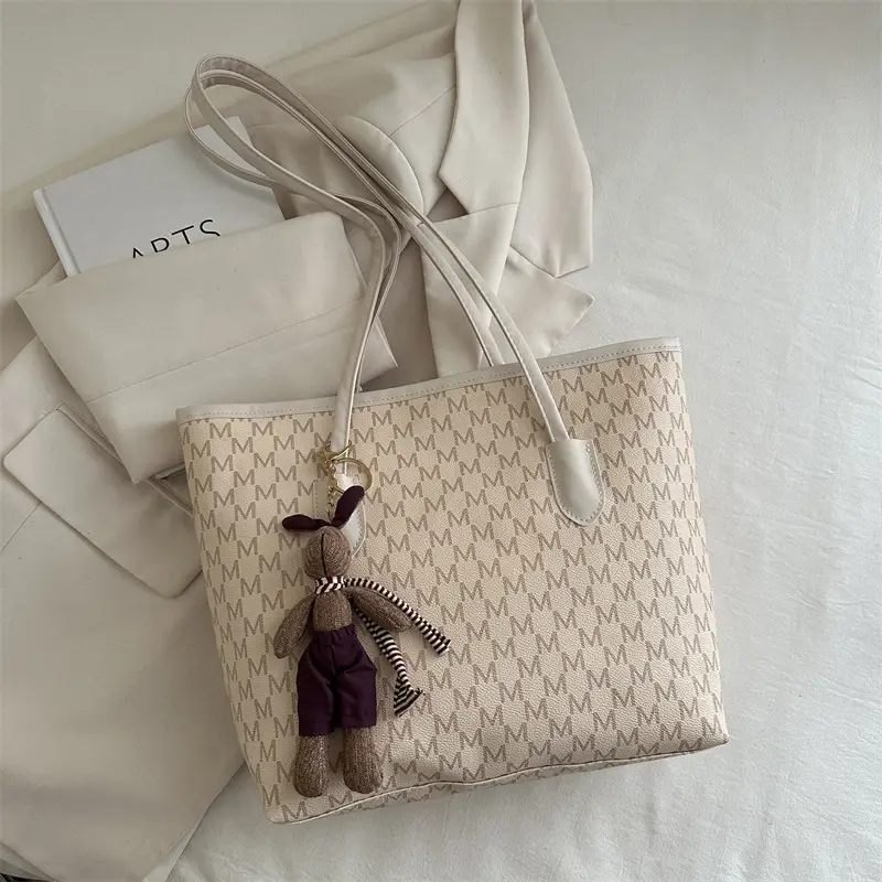 Women's 2025 Letter Textured Shoulder Bag Large Capacity - Image 8