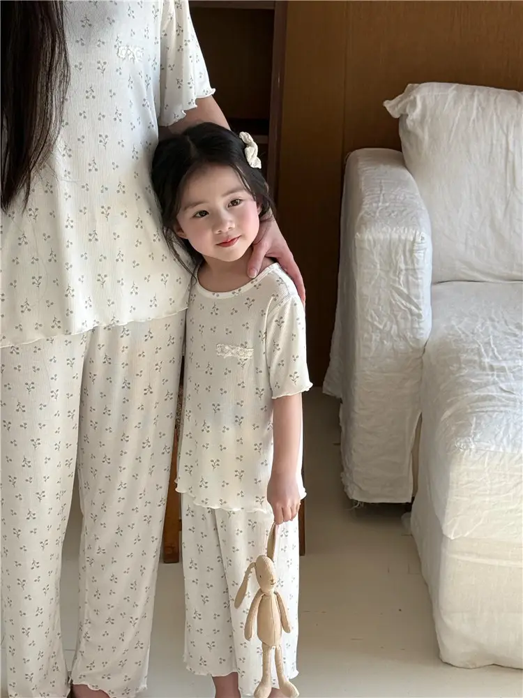 Girls' Pajamas Summer Modal Seamless Sweet and Cute Children's Home Wear Set 2026 Princess Style Air-Conditioned Clothing