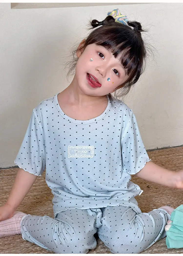 Girls' Pajamas Summer Modal Seamless Sweet and Cute Children's Home Wear Set 2026 Princess Style Air-Conditioned Clothing — feature 17