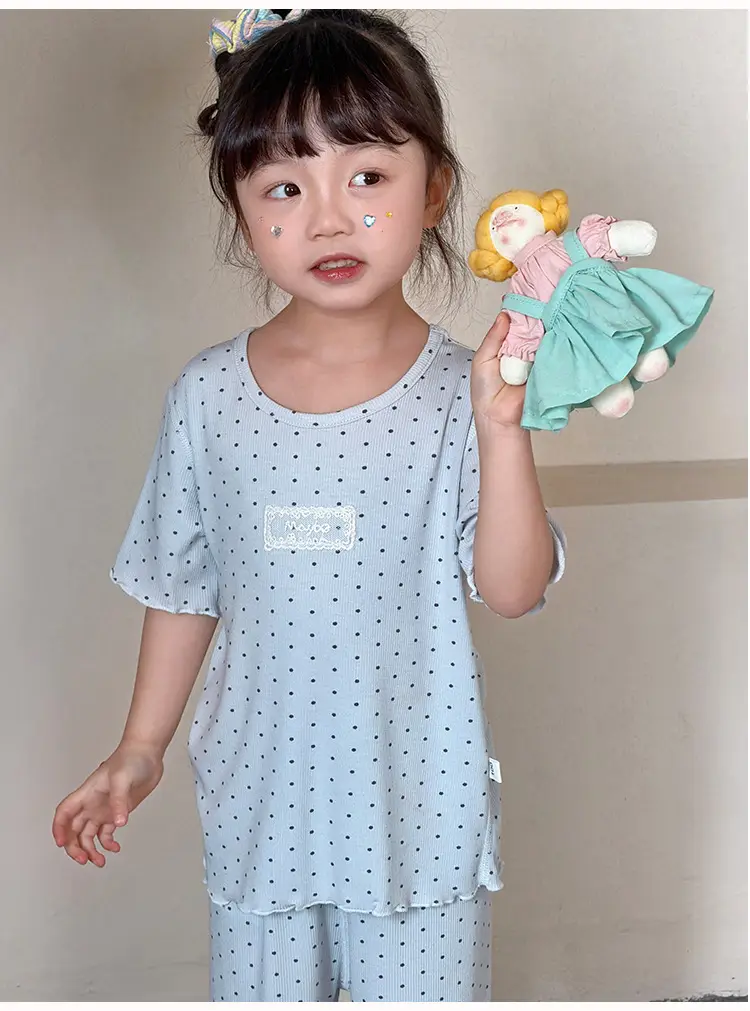 Girls' Pajamas Summer Modal Seamless Sweet and Cute Children's Home Wear Set 2026 Princess Style Air-Conditioned Clothing — feature 18