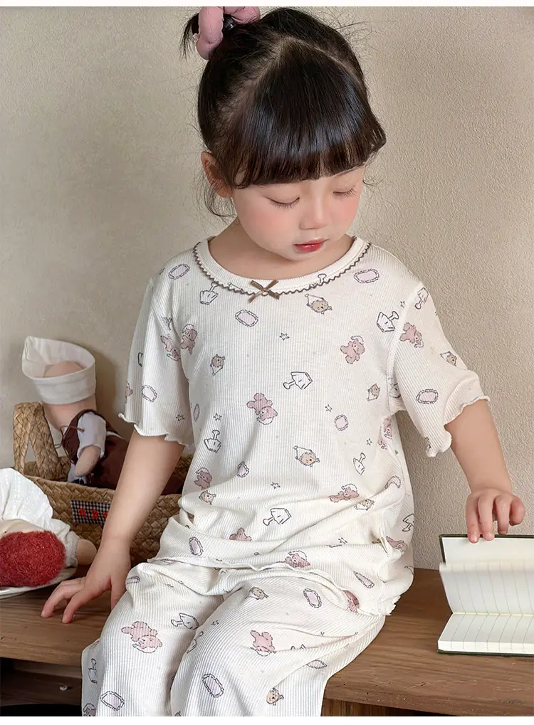 Girls' Pajamas Summer Modal Seamless Sweet and Cute Children's Home Wear Set 2026 Princess Style Air-Conditioned Clothing — feature 20