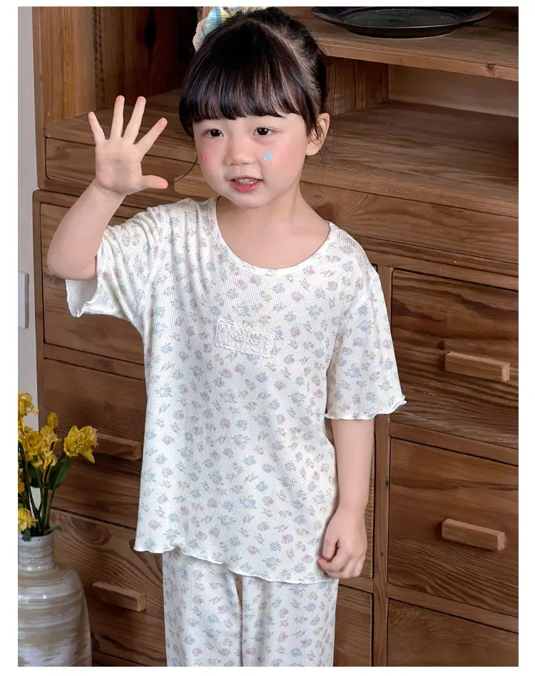 Girls' Pajamas Summer Modal Seamless Sweet and Cute Children's Home Wear Set 2026 Princess Style Air-Conditioned Clothing — feature 22