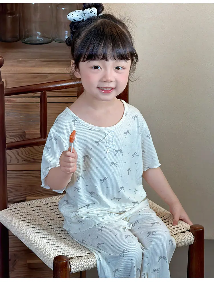 Girls' Pajamas Summer Modal Seamless Sweet and Cute Children's Home Wear Set 2026 Princess Style Air-Conditioned Clothing — feature 23