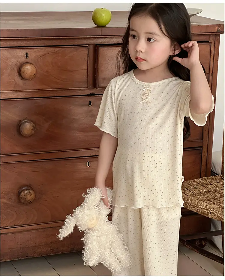Girls' Pajamas Summer Modal Seamless Sweet and Cute Children's Home Wear Set 2026 Princess Style Air-Conditioned Clothing — feature 9
