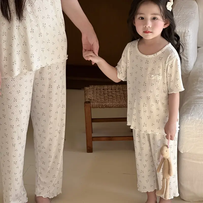 Girls' Pajamas Summer Modal Seamless Sweet and Cute Children's Home Wear Set 2026 Princess Style Air-Conditioned Clothing