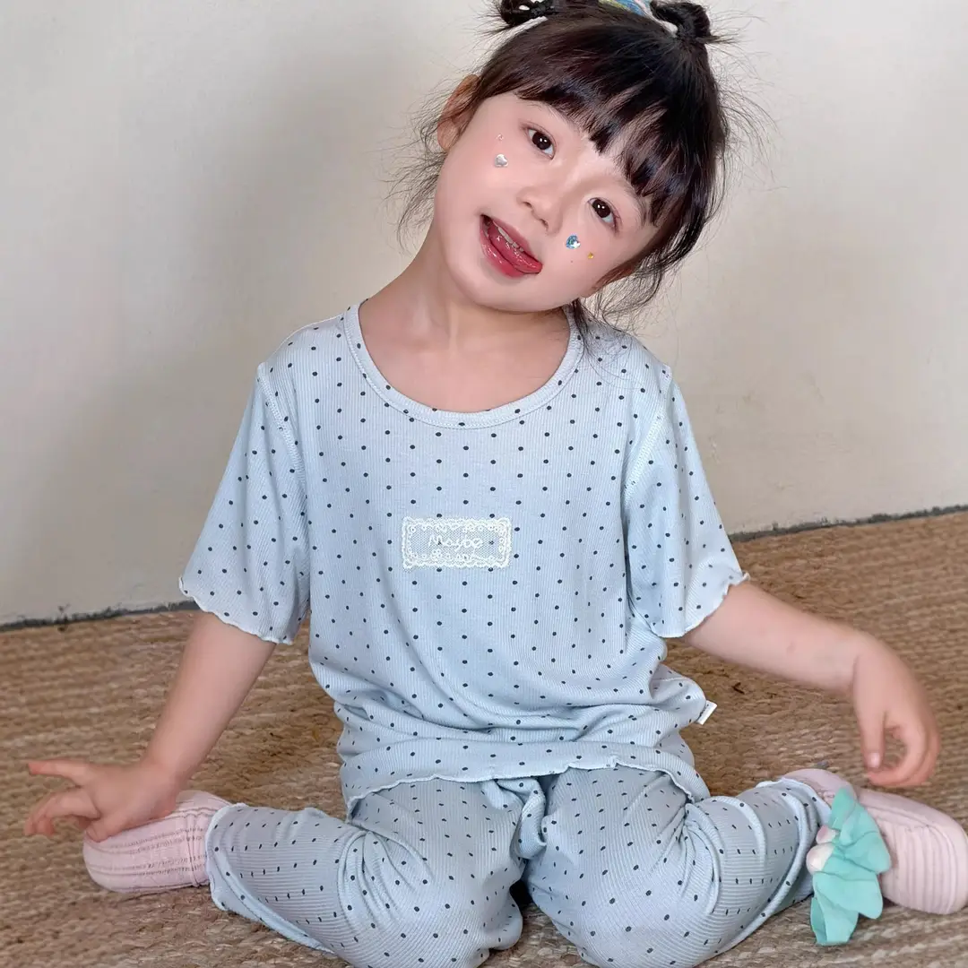 Girls' Pajamas Summer Modal Seamless Sweet and Cute Children's Home Wear Set 2026 Princess Style Air-Conditioned Clothing