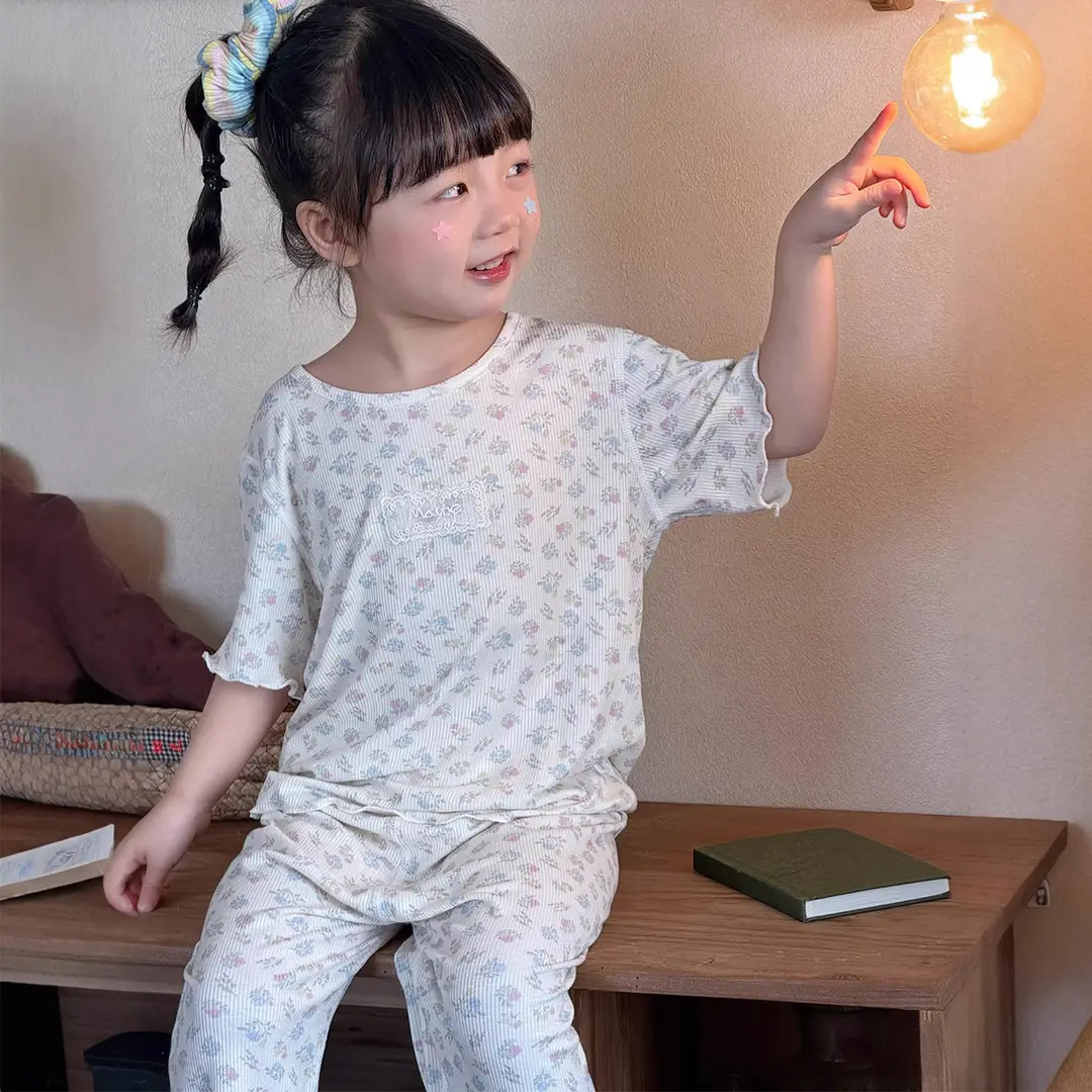Girls' Pajamas Summer Modal Seamless Sweet and Cute Children's Home Wear Set 2026 Princess Style Air-Conditioned Clothing