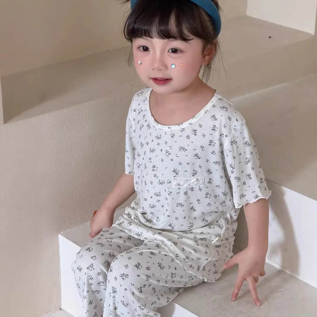 Girls' Pajamas Summer Modal Seamless Sweet and Cute Children's Home Wear Set 2026 Princess Style Air-Conditioned Clothing