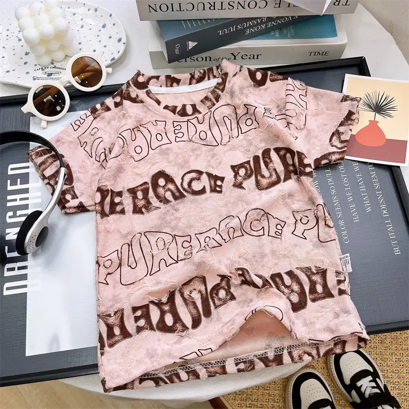 Children's T-Shirt Pink Graphic 2025 Casual Wear - Image 2