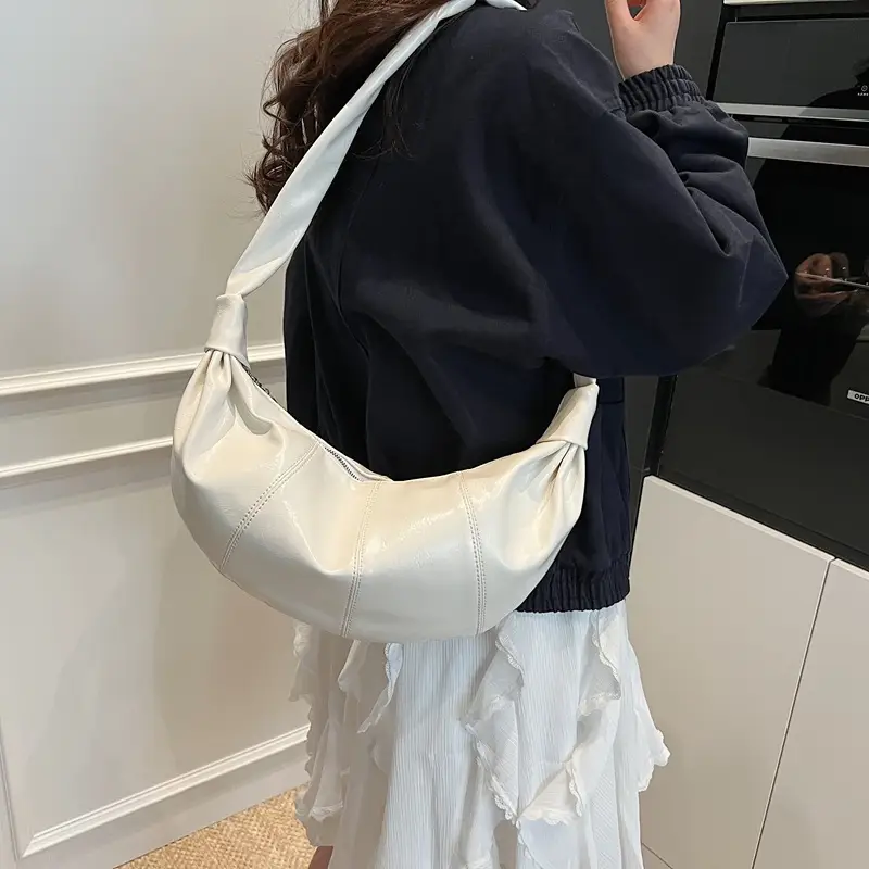 Pink Vintage Pleated Crossbody Bag for Women - Image 6