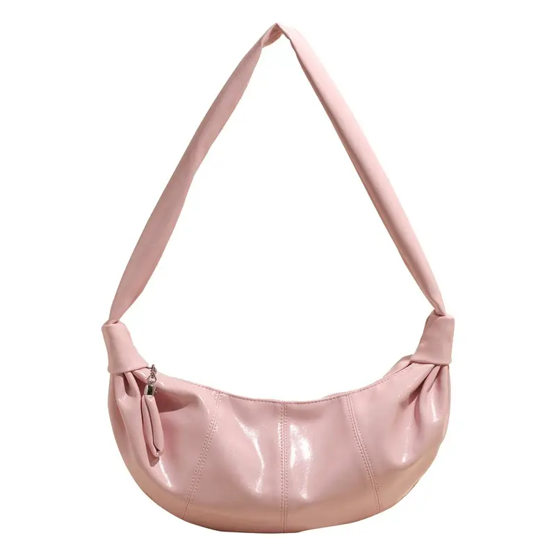 Pink Vintage Pleated Crossbody Bag for Women - Image 4